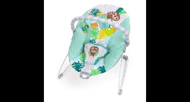 BRIGHT STARTS Wild Wonders Vibrerende Babybouncer - Afneembare Speelboog, 3-puntsgordel