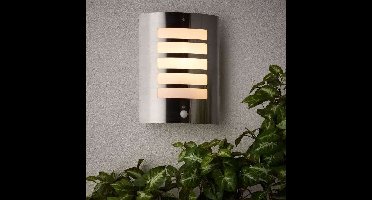 TODD-Outdoor Wandlamp met Detector H29 cm Briljant Zilver