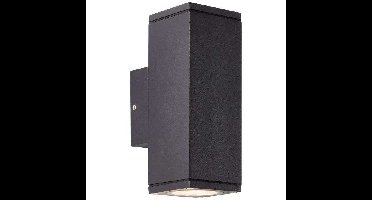 Buitenwandlamp - BRILLIANT - HALLY - Metaal en glas - Antraciet - GU10 LED - 2 x 10 W IP44