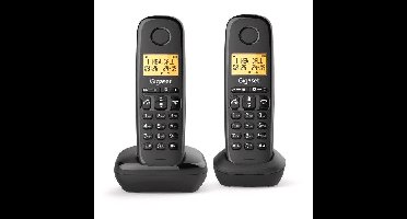Vaste telefoon - GIGASET - Basic 100 Duo - Handsfree-modus - Scherm met achtergrondverlichting - Telefoonboek voor 50 contacten - Gespreksblokkering - Zwart