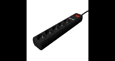 Gembird SPG5-U2-5-02 power uitbreiding 1,5 m 5 AC-uitgang(en) Binnen Zwart