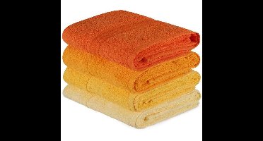 Set van 4 handdoeken - 50 x 90 cm - Geel