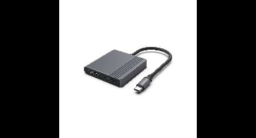 Gembird A-CM-HDMIFDPF-01 USB-C naar HDMI + DP-adapter, 4K 60Hz, zwart