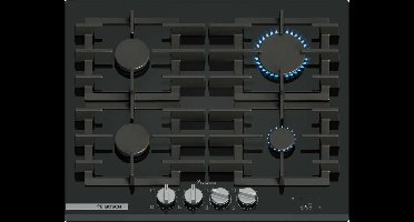 Bosch PRP6A6H40 kookplaat Zwart Ingebouwd 60 cm Gaskookplaat 4 zone(s)