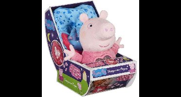 Knuffel met slaapzakje, lichteffect en slaapliedje - BANDAI - Peppa Pig - Zachte en knuffelbare knuffel met slaapzak