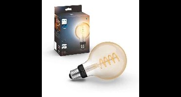 Philips Hue White Ambiance, LED Connected LED E27 Filament G93 Globe, Bluetooth, werkt met Alexa, Google en HomeKit