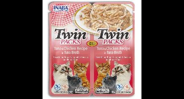 INABA CAT Twin Tonijn met Kip in Bouillon - kattensnack - 2x40g