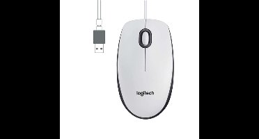 Muis met Kabel en Optische Sensor Logitech M100 Wit 1000 dpi