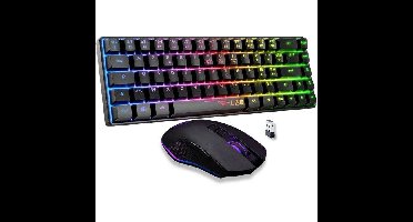 2-in-1 draadloze gamingbundel - THE G-LAB - COMBO HYDRO - Stil en responsief membraantoetsenbord + muis - Zwart