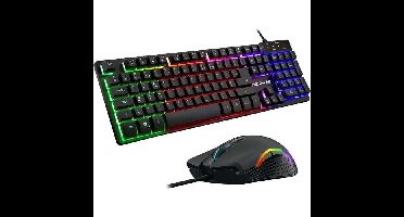 Combo KRYPTON - THE G-LAB - Retro bedraad gamingtoetsenbord en muispakket - RGB-verlichting