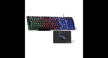 4-in-1 bedrade gamingbundel - THE G-LAB - CHROMIUM EX COMBO - Stil en responsief membraantoetsenbord + muis + muismat - zwart