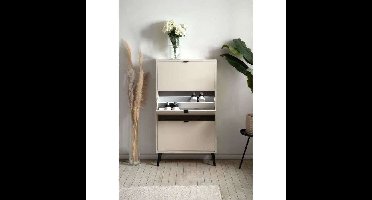 Schoenenkast - VIGO 49A - Zand - Massief houten poten - 70 x 24 x 125 cm