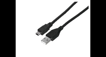 Gembird 1.8m USB 2.0 A/mini-USB M USB-kabel 1,8 m USB A Mini-USB B Zwart