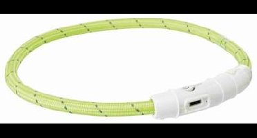 TRIXIE LICHTGEVENDE HALSBAND HOND FLASH USB TPU / NYLON GROEN