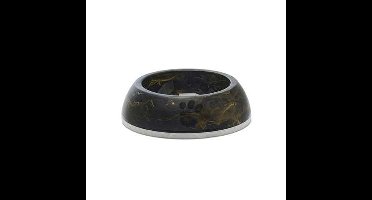 SAVIC VOERBAK DELICE 1 MARBLE ZWART / GOUD