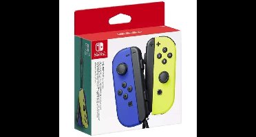 Paar Joy-Con links blauwe en rechter neon gele joysticks