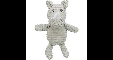 TRIXIE NEUSHOORN RIBSTOF PLUCHE GRIJS