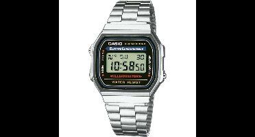 Horloge Heren Casio A168WA-1YES Zwart Zilverkleurig