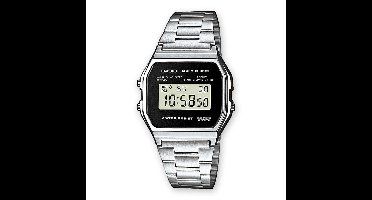 Horloge Heren Casio A158WEA-1EF Zwart Grijs Zilverkleurig