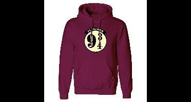 Uniseks Hoodie Harry Potter Platform 9 and 3 Quarters Bordeaux Maat M