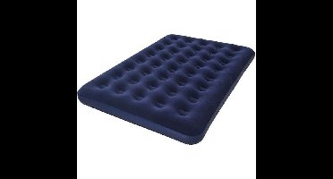 BESTWAY Horizon Double Flocked opblaasbare matras + Sidewinder elektrische pomp + tas - 2 plaatsen - Blauw