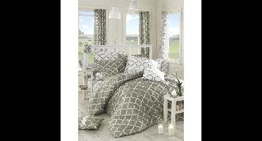 Beddengoedset - 1 dekbedovertrek 220 x 240 cm + 2 kussenslopen 60 x 60 cm - 100% versterkt katoen - Grijs