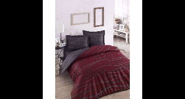 Beddengoedset - 1 dekbedovertrek 220 x 240 cm + 2 kussenslopen 60 x 60 cm - 65% katoen, 35% polyester - Rood