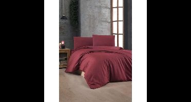 Beddengoedset - 1 dekbedovertrek 220 x 240 cm + 2 kussenslopen 60 x 60 cm - 100% versterkt katoen - Rood