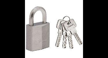 MASTERLOCK Hangslot messing nikkel 40 mm zeshoekige handgreep