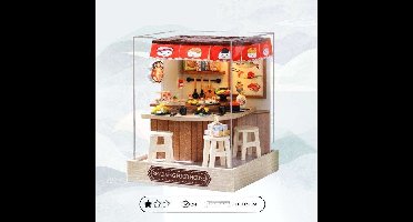 Boekhoekje - Doe-het-zelfpakket om een 3D-model boekensteun te bouwen - Sushi Bar Creanook - 11 x 9 x 11 cm