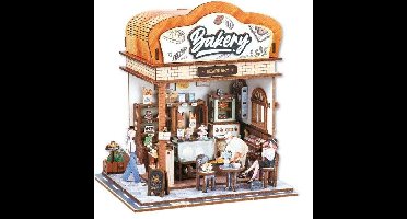 Boekhoekje - Doe-het-zelf bouwpakket voor een 3D-model boekensteun - Mini Nookland Bakkerij - 14 x 16 x 26,5 cm