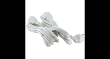 Set van 2 verlengstukken - CHACON - HO5VVF 3 x 1,5 mm² - 3 m - Wit