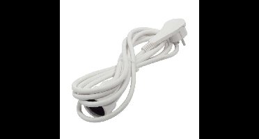 CHACON Verlengsnoer HO5VVF 3 x 1.5 mm² - 3 m - Met platte stekker - Wit