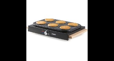 Crêpemaker - DOMO - DO8717P - 1000 W - Maakt 6 crêpes (11,5 cm diameter) - Verstelbare thermostaat - Zwart/Hout