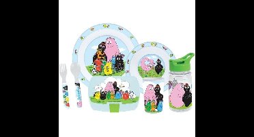 Serviesset - FUN HOUSE - BARBAPAPA - Glas, bord Ø22 cm en Ø16 cm, bestek, waterfles en snackbox