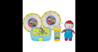 Serviesset - FUN HOUSE - T'CHOUPI - 2 soepborden Ø 16 cm, snackbox, rietje en knuffel 18 cm