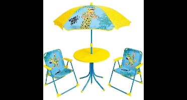 MARSUPILAMI Tuinmeubilair voor kinderen inclusief 1 tafel, 2 klapstoelen en 1 parasol