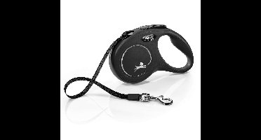 Flexi New CLASSIC 5 m Zwart Hond Intrekbare riem