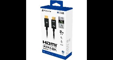 Hori HDMI 2.1-kabel - PlayStation - Ultra High Speed voor PS5 - Compatibel met 8K, 4K en HDR - Nylon - 2 meter lang - Zwart
