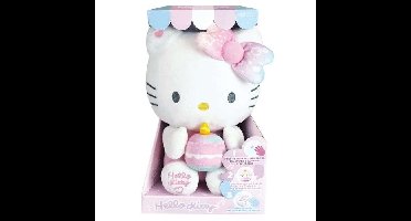 Hello Kitty Interactieve Pluche Verjaardag +/- 26 cm - JEMINI - Interactieve muziek, kaars en gelach.