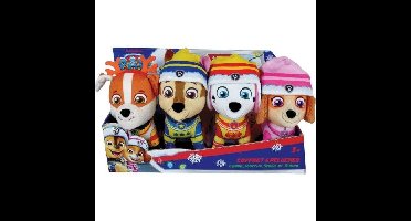Doos met 4 knuffels - JEMINI - PAW PATROL - Chase, Marcus, Ruben en Stella - +/- 12 cm