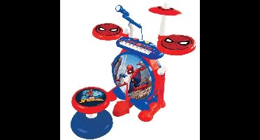 SPIDER-MAN Compleet elektronisch licht drumstel met toetsenbord, bekkens en kruk - LEXIBOOK