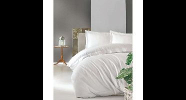 Beddengoedset - 1 dekbedovertrek 220 x 240 cm + 2 kussenslopen 60 x 60 cm - 100% katoen satijn - Wit