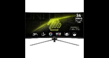 Gebogen gamingmonitor - MSI - 34" - UWQHD - 180Hz - VA-paneel - 1ms - MAG 345CQR