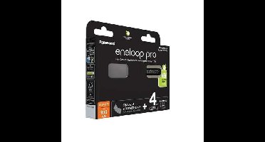 Oplaadbare batterijen PANASONIC ENELOOP PRO AAA 930 mAh 4 szt + doos (BK-4HCDE/4CP+CASE)