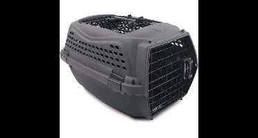 M.PETS ECO GIRO Kattentransportkrat - Kunststof kooi - Maat S - Grijs