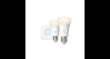 PHILIPS Hue White - Starterkit slimme LED lamp - 9.5W - E27 - Pak van 2