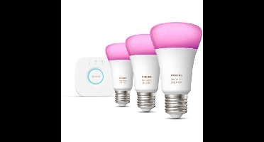 Philips Hue White and Color Ambiance, Starter Kit 3 Bollen E27, 75W, Bluetooth, werkt met Alexa, Google en HomeKit