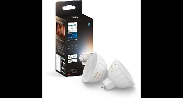 Connected lamp - PHILIPS HUE - MR16 - Wit licht - Bluetooth-compatibel - Verpakking van 2 - Werkt met app en stem