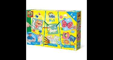 SES CREATIVE - Mijn eerste - 3 in 1 Vingerverven, kleuren en stickervormen